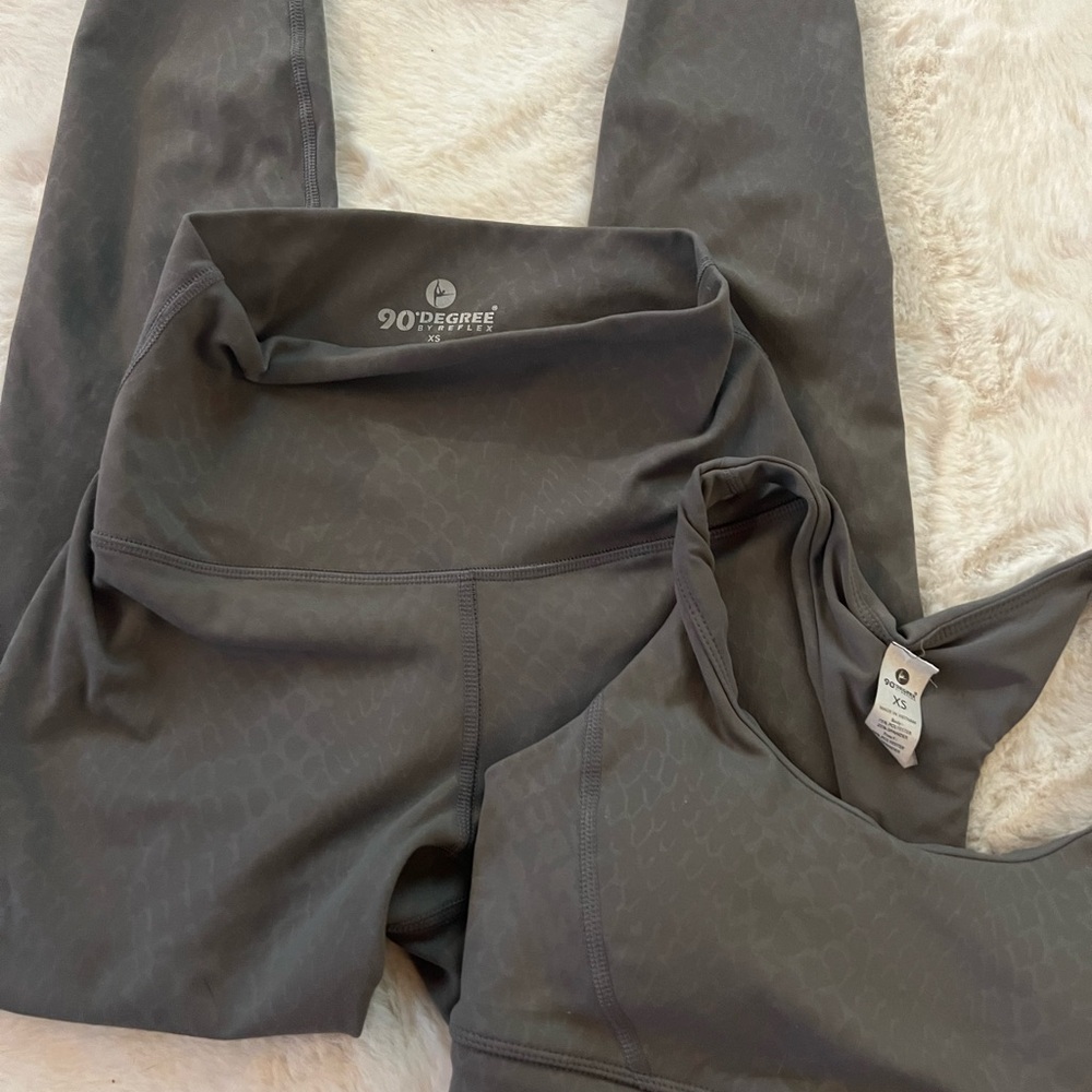 90 Degree By Reflex Charcoal Activewear Set